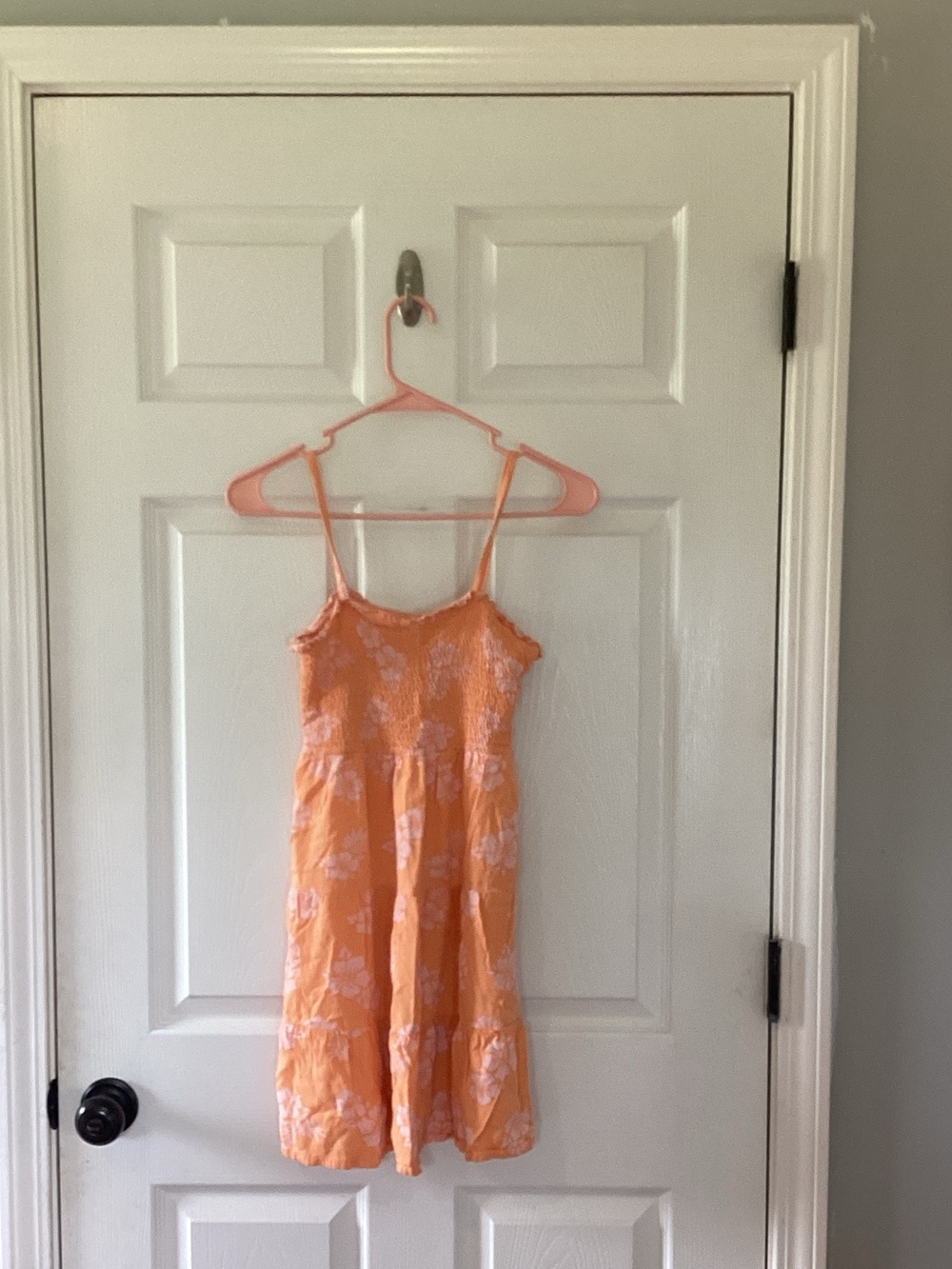 Levi's Peach and White Floral Smocked Dress